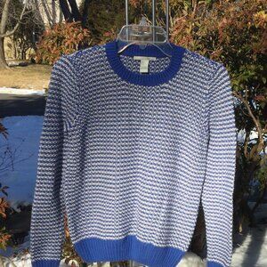 Forever 21 Special Knit Blue-White Sweater Top